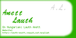 anett lauth business card